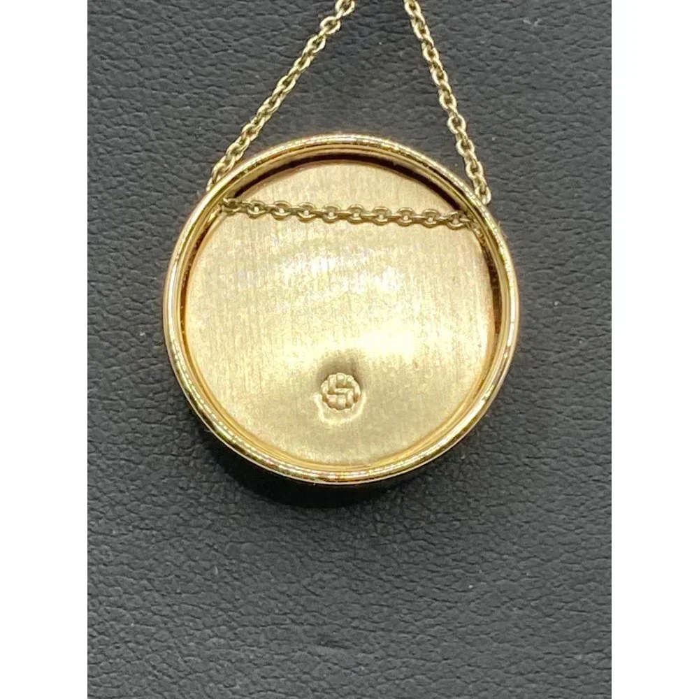 House Of Harlow 1960 Star Burst Gold Tone Brown Faux Leather Chain‎ Necklace 18